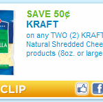 Printable Coupon: $.50/2 Kraft Shredded Cheese