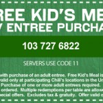 Chili’s: Kids Eat For FREE (March 5 – 7)