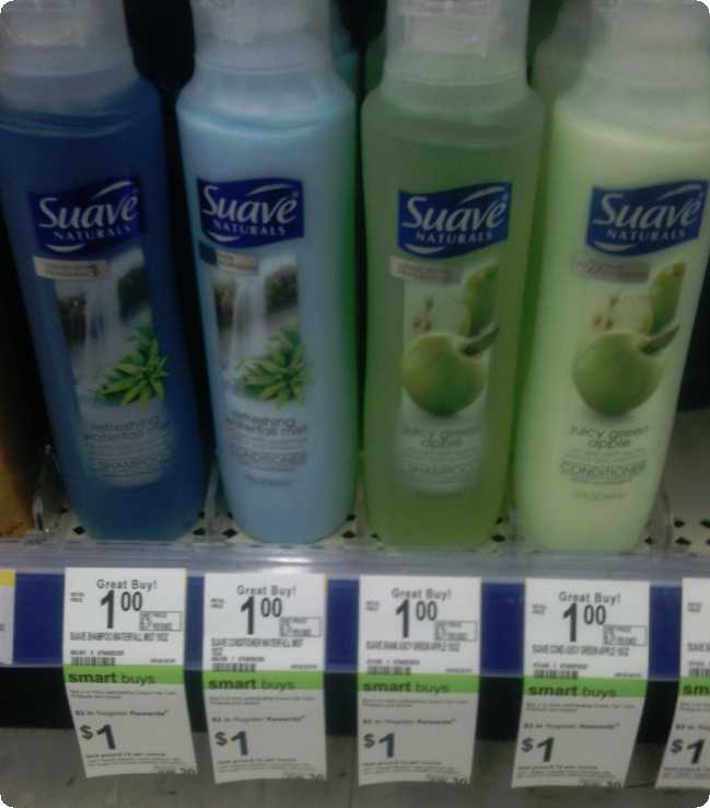 Free Suave shampoo & conditioner at Walgreens