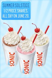 Half-Priced Shakes at Sonic