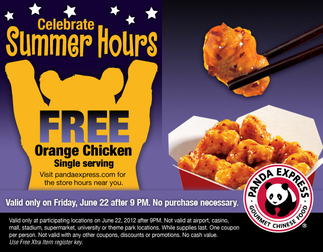 Free Orange Chicken at Panda Express