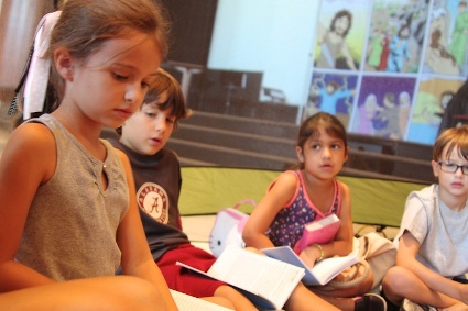 Camp Group Studying the Bible