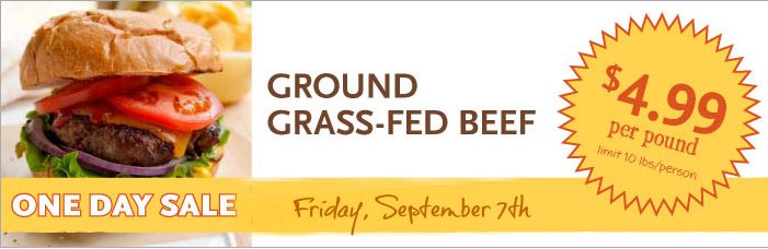 Whole Foods One-Day Sale on Grass Fed Beef