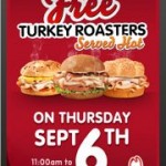 FREE Arby’s Hot Turkey Roaster Sandwich (Thursday, September 6th)