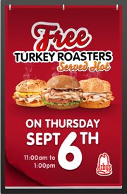 Free Arbys Hot Turkey Roasters Sandwich