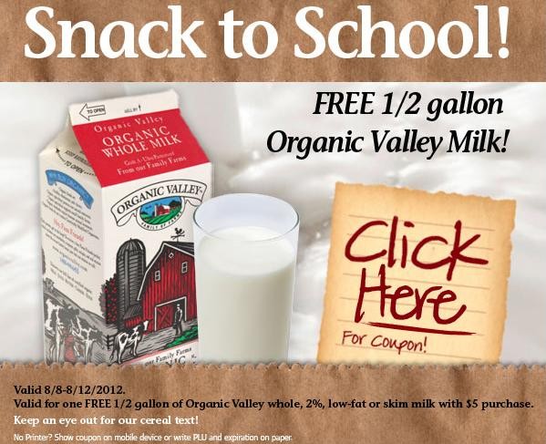 Free Organic milk from Earth Fare
