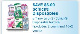 Schick Disposable Razor coupon