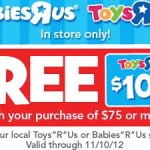 Free $10 Toys R Us Gift Card With Purchase