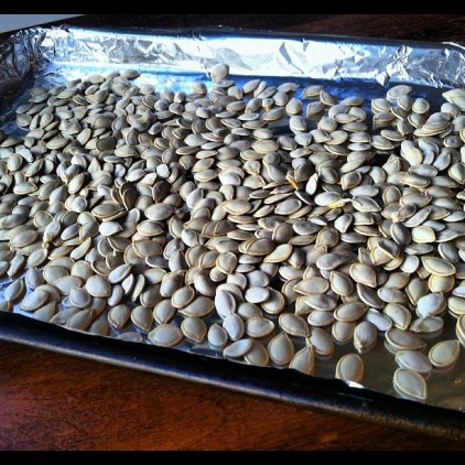 Roasted Pumpkin Seeds Drying