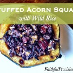 Stuffed Acorn Squash with Wild Rice and Goat Cheese