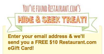 Free $10 Restaurant.com eGift Card