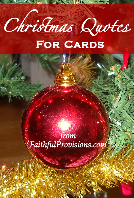 17 Christmas Quotes for Cards - Faithful Provisions