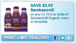 Free Sambazon Juice with Printable Coupon