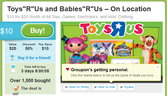 Toys R Us Groupon Deal