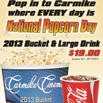 $1 Popcorn Refills at Carmike Cinema on National Popcorn Day (January 19th)