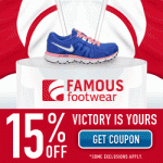 Famous Footwear: 15% Off Printable Coupon + 15% Cash Back!
