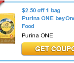 Save $2.50 Off Purina ONE Pet Food