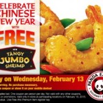 Panda Express: Free Tangy Jumbo Shrimp on February 13th