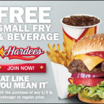 Hardee’s Printable Coupon: Free Small Fry & Beverage (With Purchase)