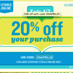 Old Navy Coupons: Save 20% Off Your Purchase (Thru 4/7)