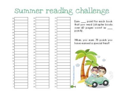 Summer Book Reading Chart
