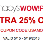 Macy’s Coupon | Save 25% Off $100 Purchase Printable Coupon