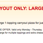 Large Pizza Hut Pizza Only $6.55