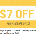 Macaroni Grill Coupon: $7 Off $35 Purchase