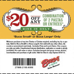 Buca Di Beppo Coupon: $20 Off Any Two Entrees