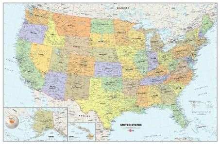 Dry Erase US Wall Map