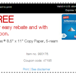 Staples Coupon: Free Case of Copy Paper!