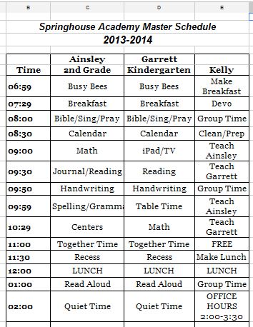 Homeschool Schedule