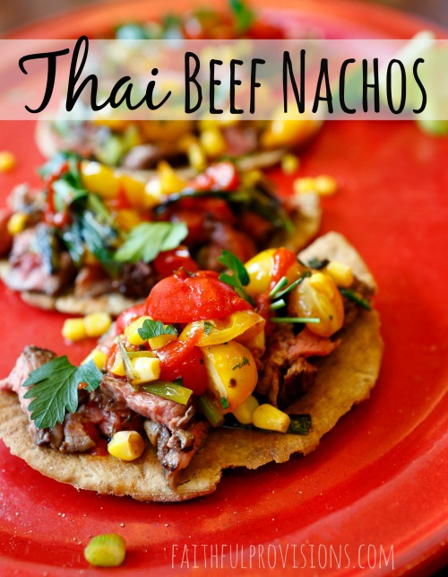 Thai Beef Nachos on FaithfulProvisions.com