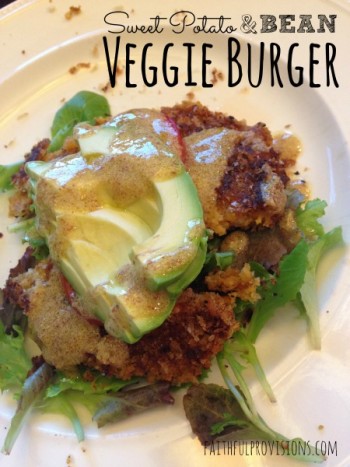 Sweet Potato & Bean Veggie Burger by Faithful Provisions