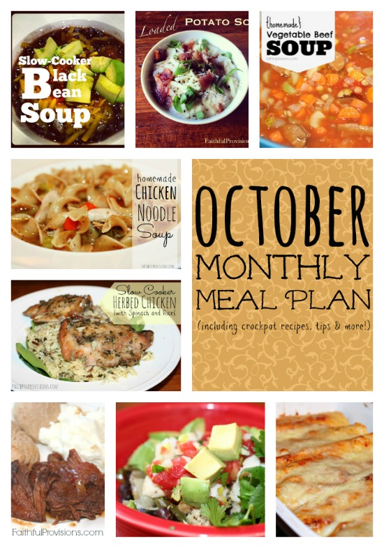 Monthly Meal Plan for October | Faithful Provisions