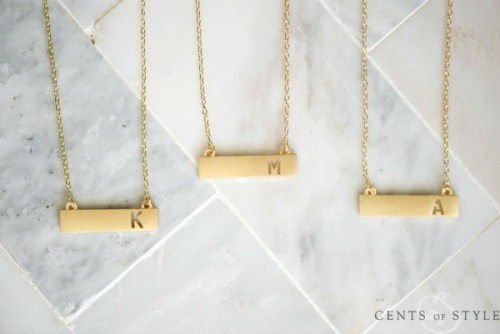 Cents of Style Bar Initial Necklace