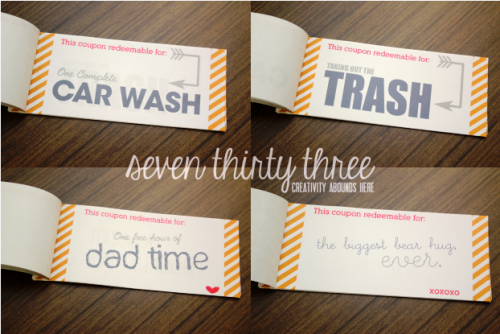 Fathers Day Printable Coupon Book