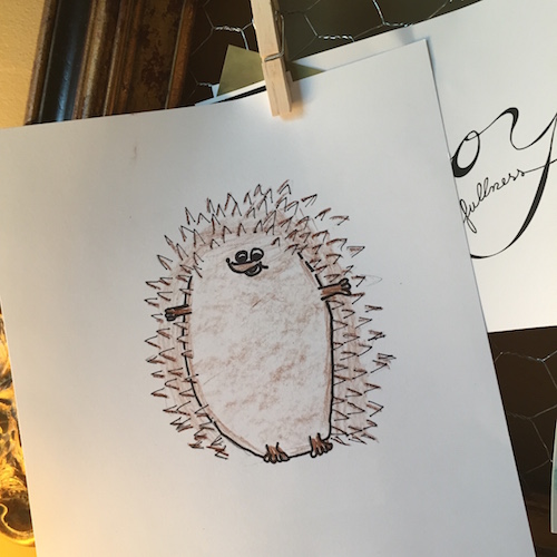 doodle art hedgehog