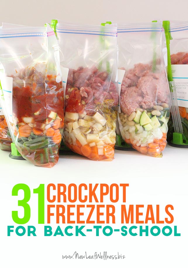 31 Crockpot Freezer Meals for Back to School + More Helpful Back to School Links!