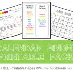 FREE 2015-2016 Calendar Binder Printable Pages