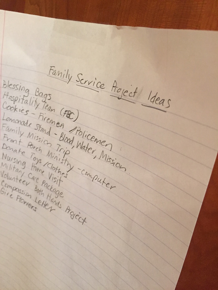 Service Project List