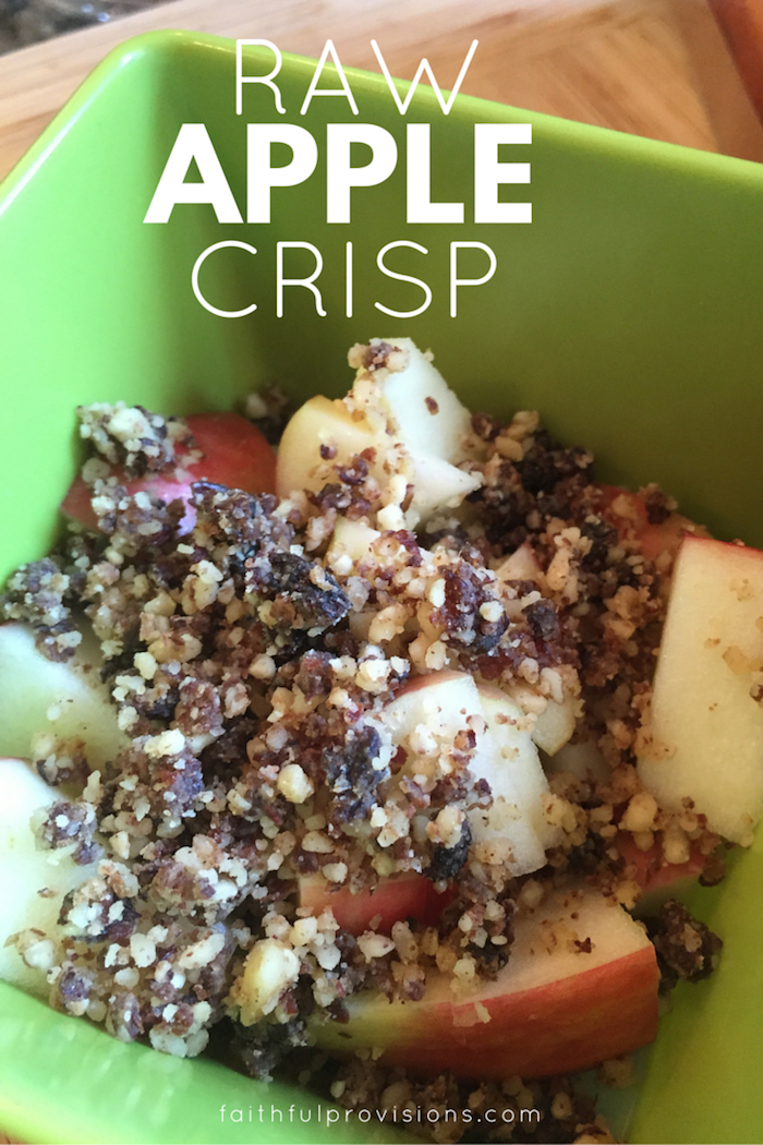 Raw Apple Crisp| Gluten, Dairy and Sugar Free Snack
