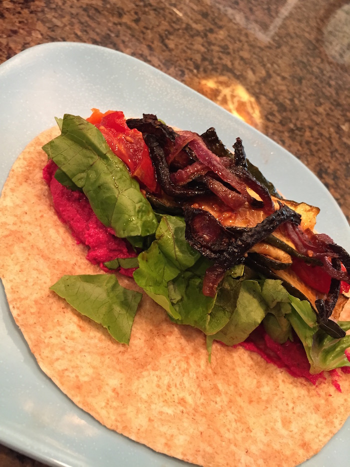 Roasted Beet Hummus Wrap