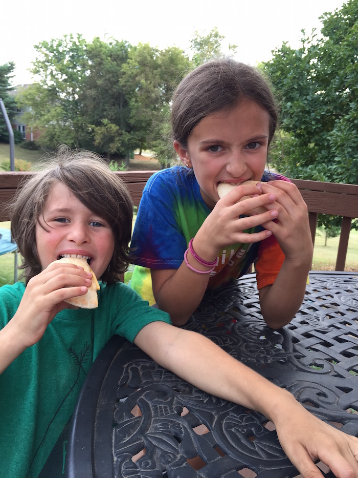 Sandwich Bros eating