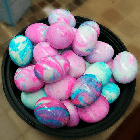 shaving cream dyed easter eggs
