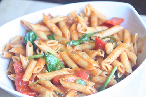 One Pan Vegetable Penne Pasta Close up